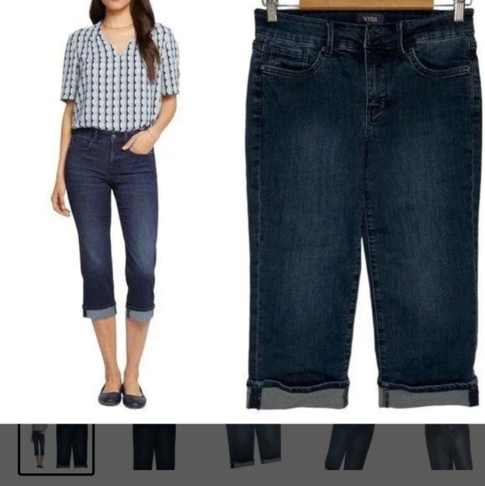 NYDJ Dark Wash Cropped Ankle Jeans